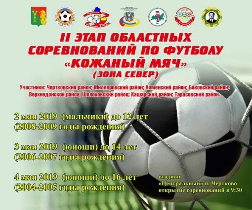 В дни майских праздников в Чертковском района пройдет II этапа областных зональных соревнований по футболу «Кожаный мяч»