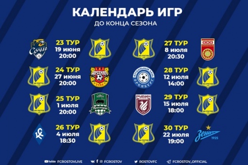 «Ростов» возобновит сезон выездным матчем в Сочи